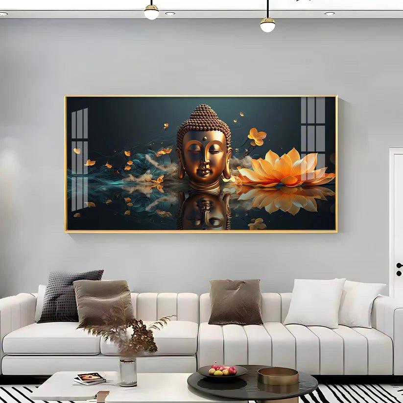 Descent Buddha Premium Acrylic Floating Wall Painting - Decor Smart