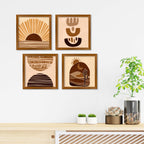 Desert Abstract Art Wall Frame Set of Four
