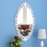 Designer Beautiful Classic Oval Vanity Mirror with Bold Motif Frame - Decor Smart
