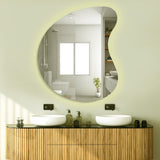 Designer Organic Shaped Wall Mirror with LED Light - Decor Smart
