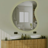 Designer Organic Shaped Wall Mirror with LED Light - Decor Smart