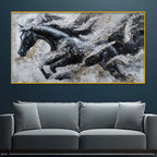 Designer Running Horse Crystal Glass Wall Painting for Premium Decor