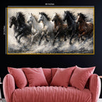 Designer Running Horses Crystal Glass Painting for Modern Wall Décor