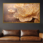 Designer Sparkling Flower Crystal Glass Wall Painting for Interior Décor