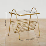 Designer Square Shape White Marble Side Table - Decor Smart