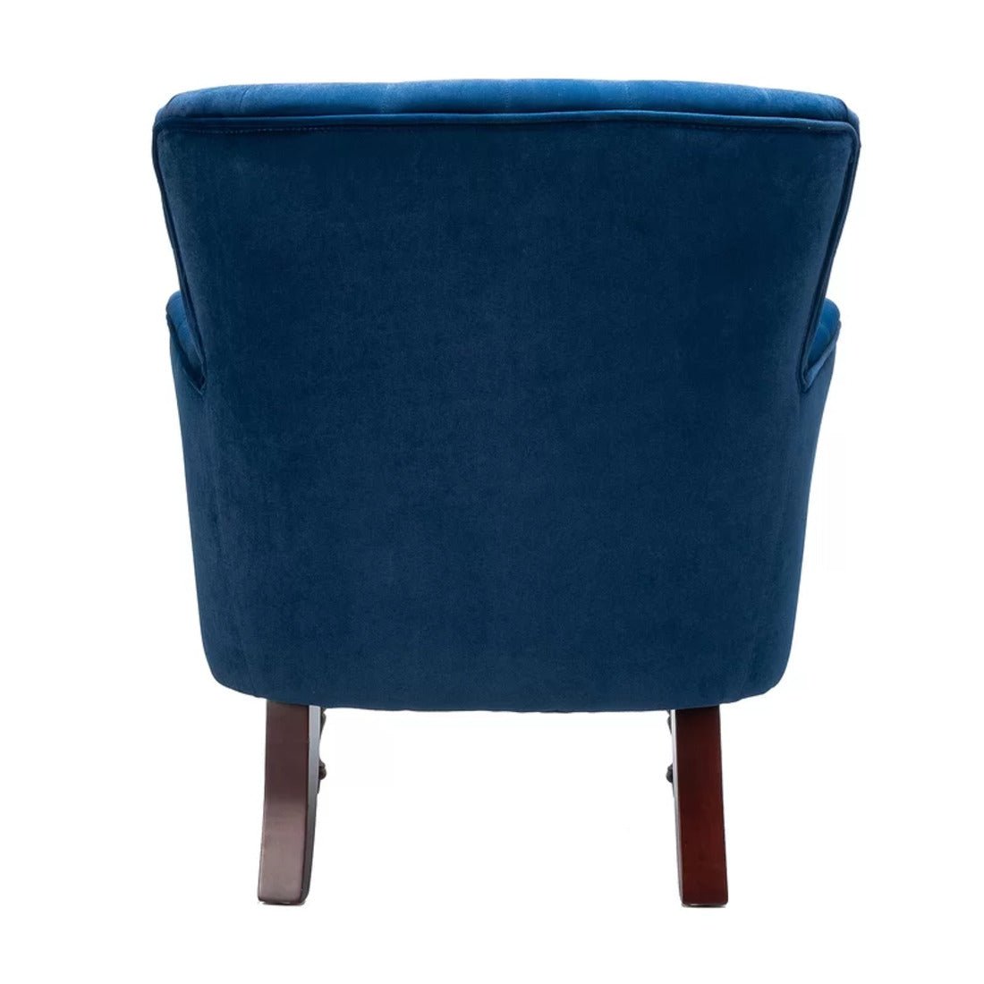 Detailed Tufted Super Comfy Navy Blue Velvet Sofa Lounge Chair - Decor Smart