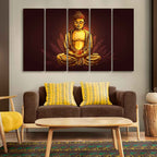 Devotional Lord Buddha Meditating Canvas Wall Painting