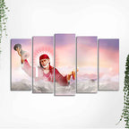 Devotional Wall Painting of Sai Baba Set of Five