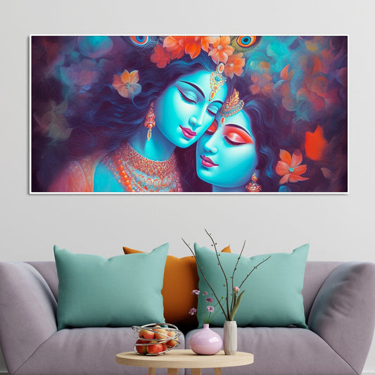 Divine Aura Radha Krishna Canvas Wall Painting - Decor Smart