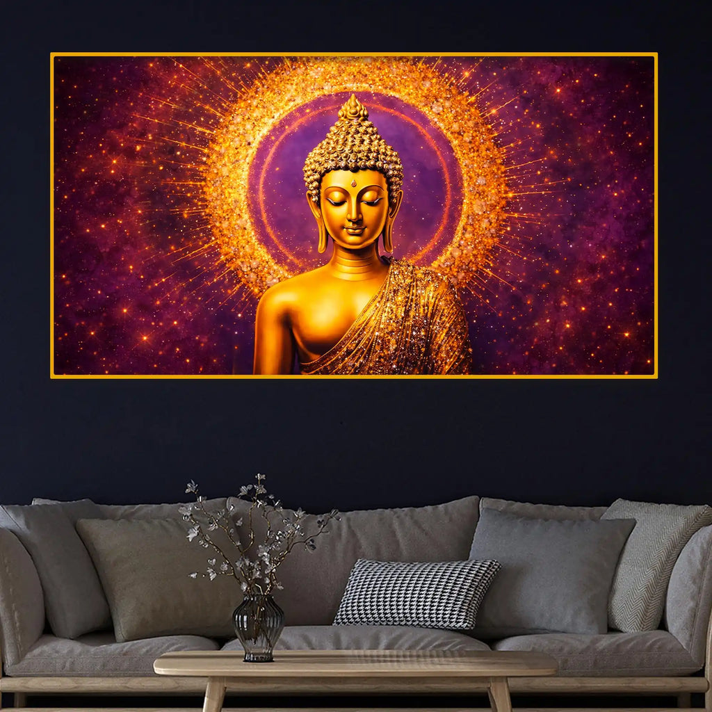Divine Buddha Energy Crystal Glass Painting for Wall Décor