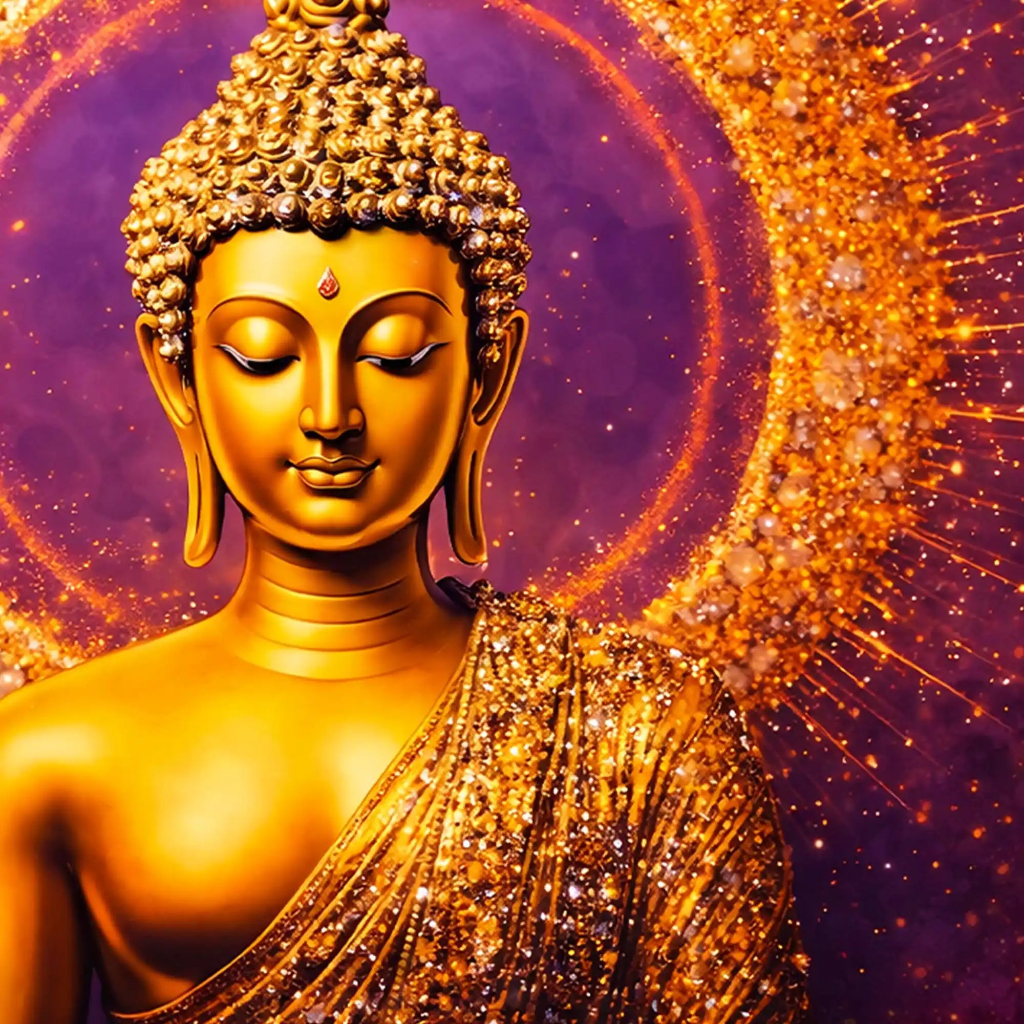 Divine Buddha Energy Crystal Glass Painting for Wall Décor