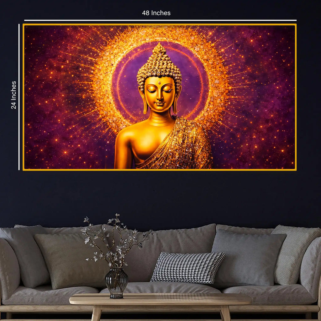 Divine Buddha Energy Crystal Glass Painting for Wall Décor