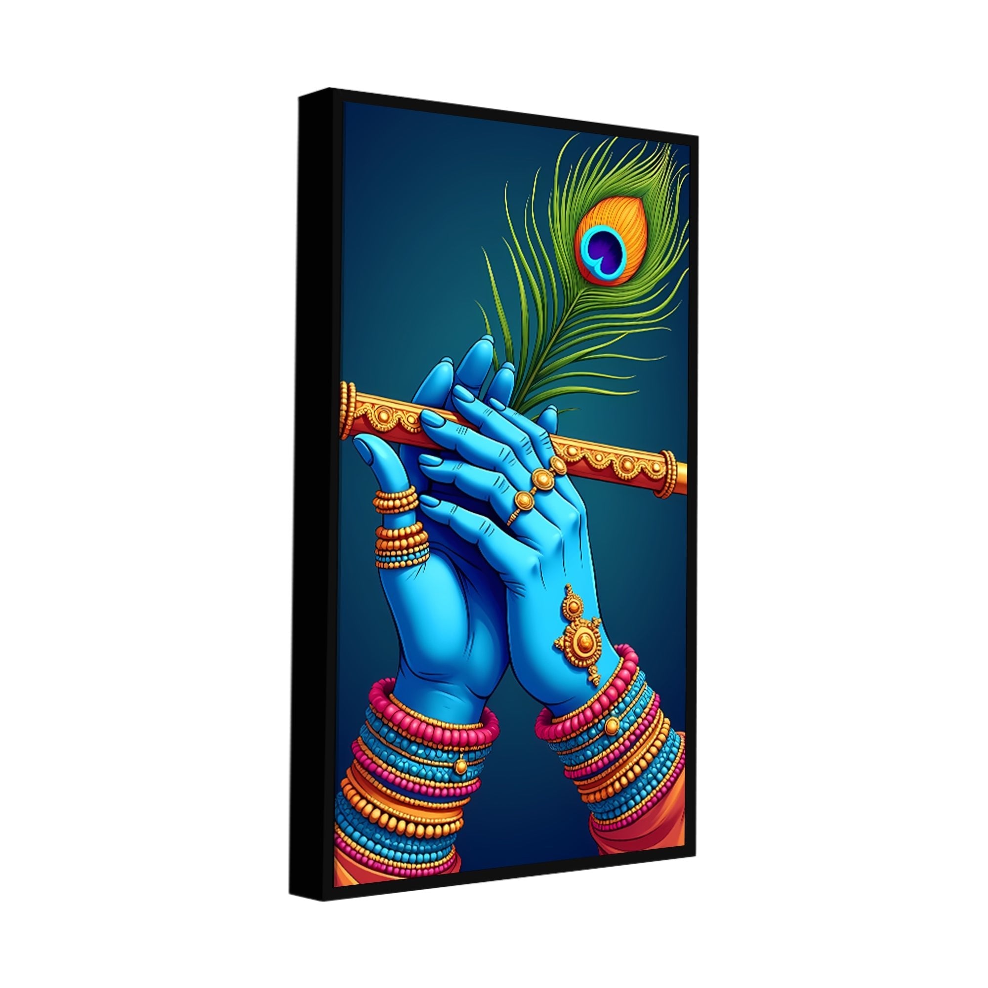 Divine Flute of Lord Krishna Premium Canvas Wall Painting - Decor Smart
