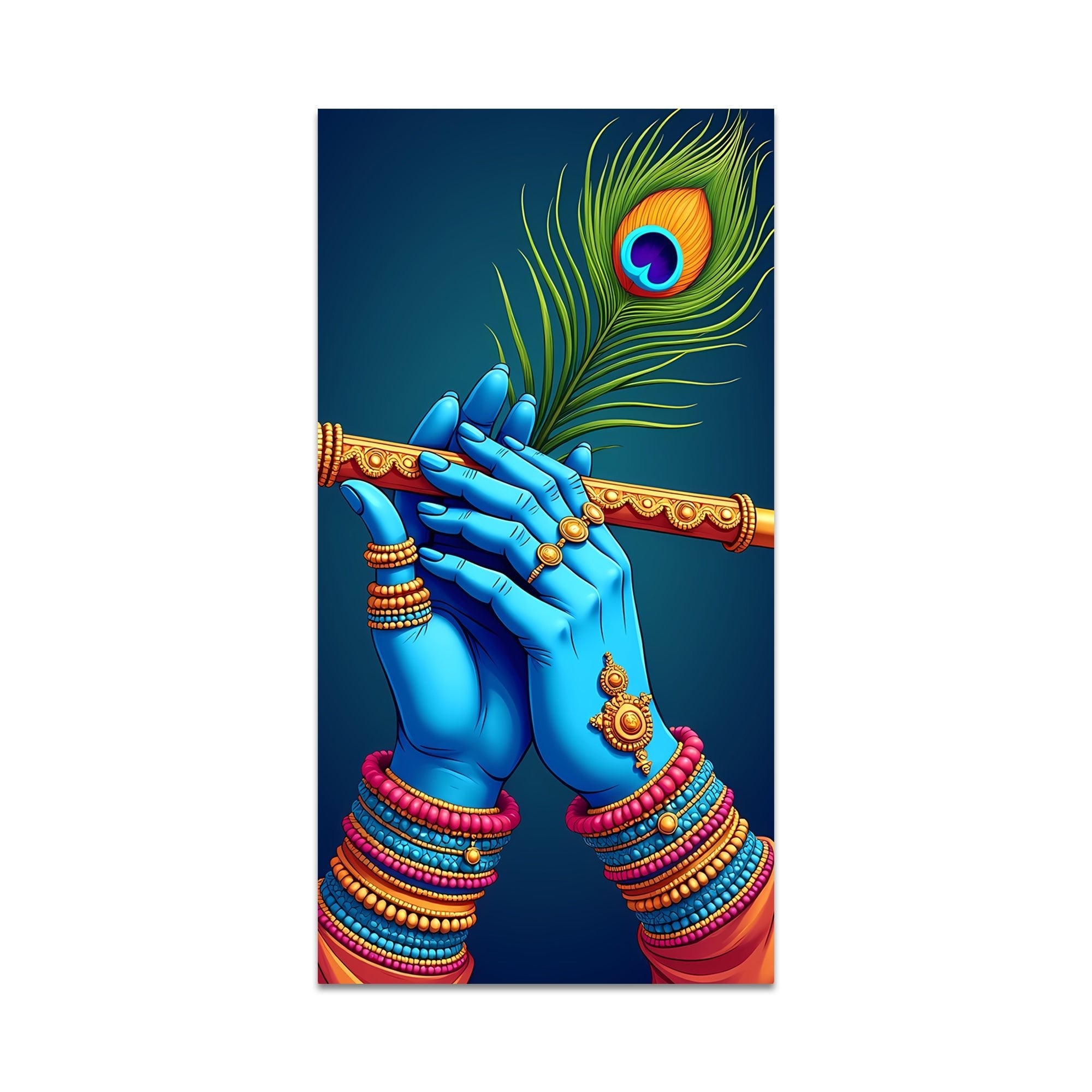 Divine Flute of Lord Krishna Premium Canvas Wall Painting - Decor Smart