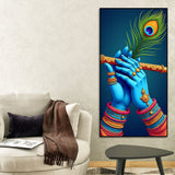 Divine Flute of Lord Krishna Premium Canvas Wall Painting - Decor Smart