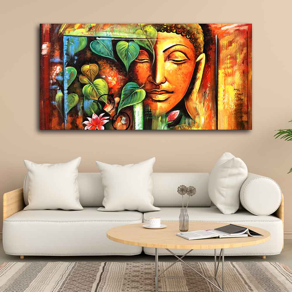 Divine Gautama Buddha Face Premium Frame Wall Painting - Decor Smart