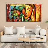 Divine Gautama Buddha Face Premium Frame Wall Painting - Decor Smart