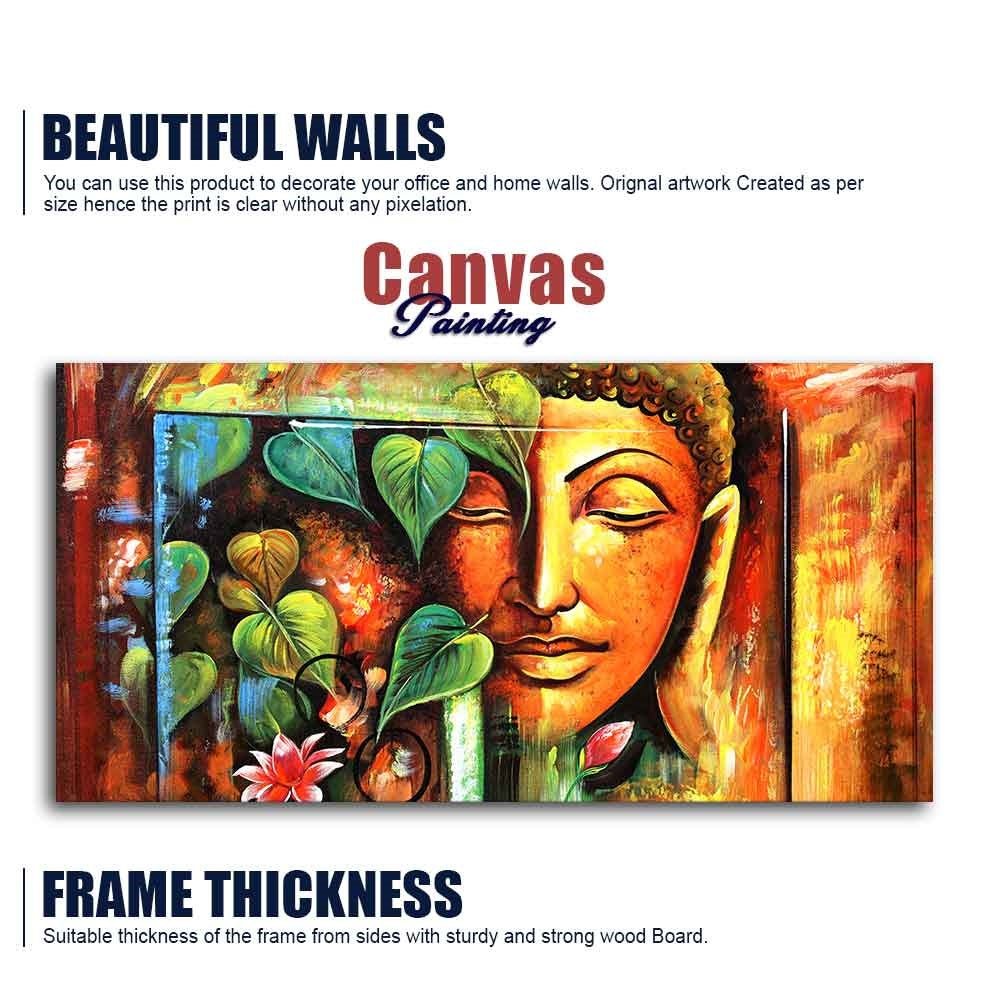 Divine Gautama Buddha Face Premium Frame Wall Painting - Decor Smart