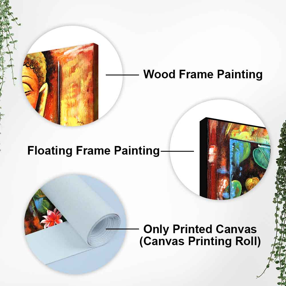 Divine Gautama Buddha Face Premium Frame Wall Painting - Decor Smart