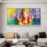 Divine Lord Ganesha Premium Acrylic Floating Wall Painting - Decor Smart