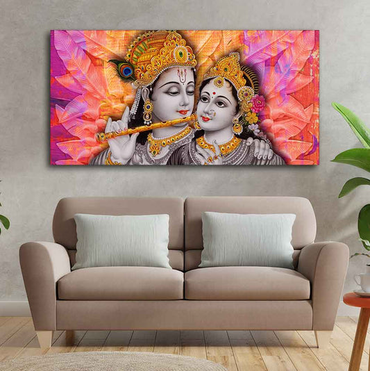 Divine Radha Krishna Canvas Wall Painting - Decor Smart