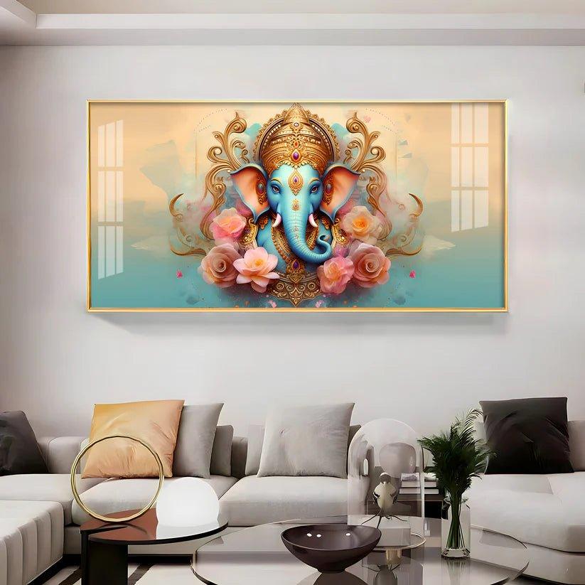 Divine Shree Ganesha Premium Acrylic Floating Wall Painting - Decor Smart