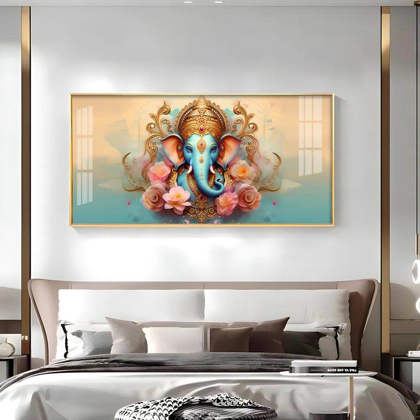 Divine Shree Ganesha Premium Acrylic Floating Wall Painting - Decor Smart