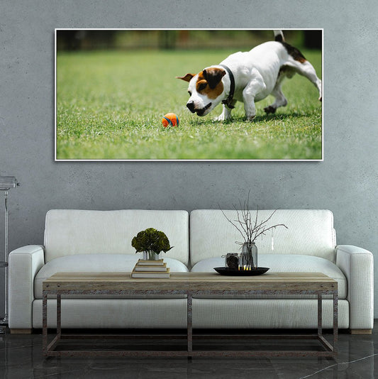 Dog Playing Canvas Wall Painting - Decor Smart