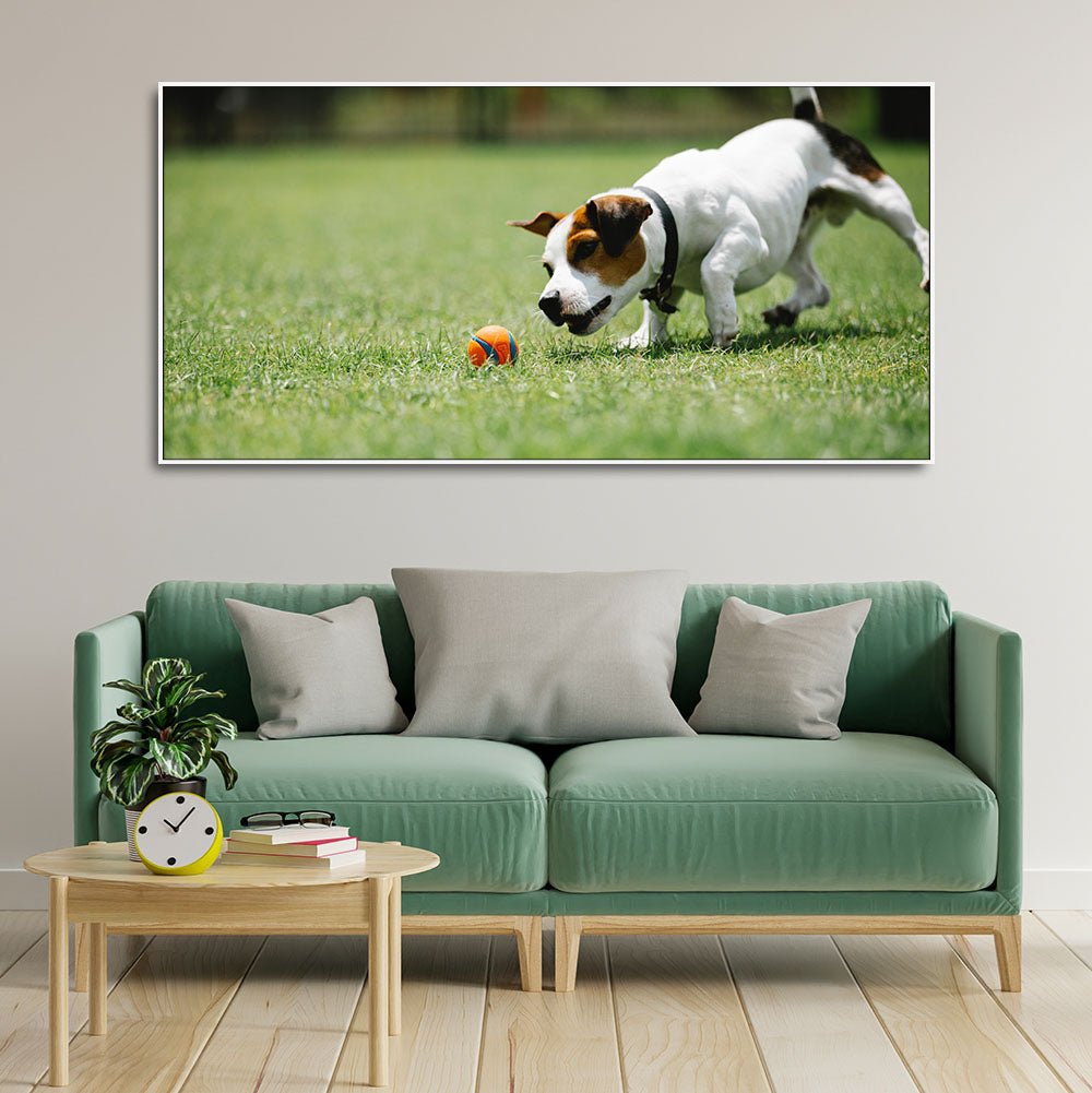 Dog Playing Canvas Wall Painting - Decor Smart