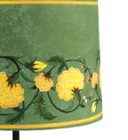 Drum Green Shaped Polyester Shade Table Lamp with Wood Base