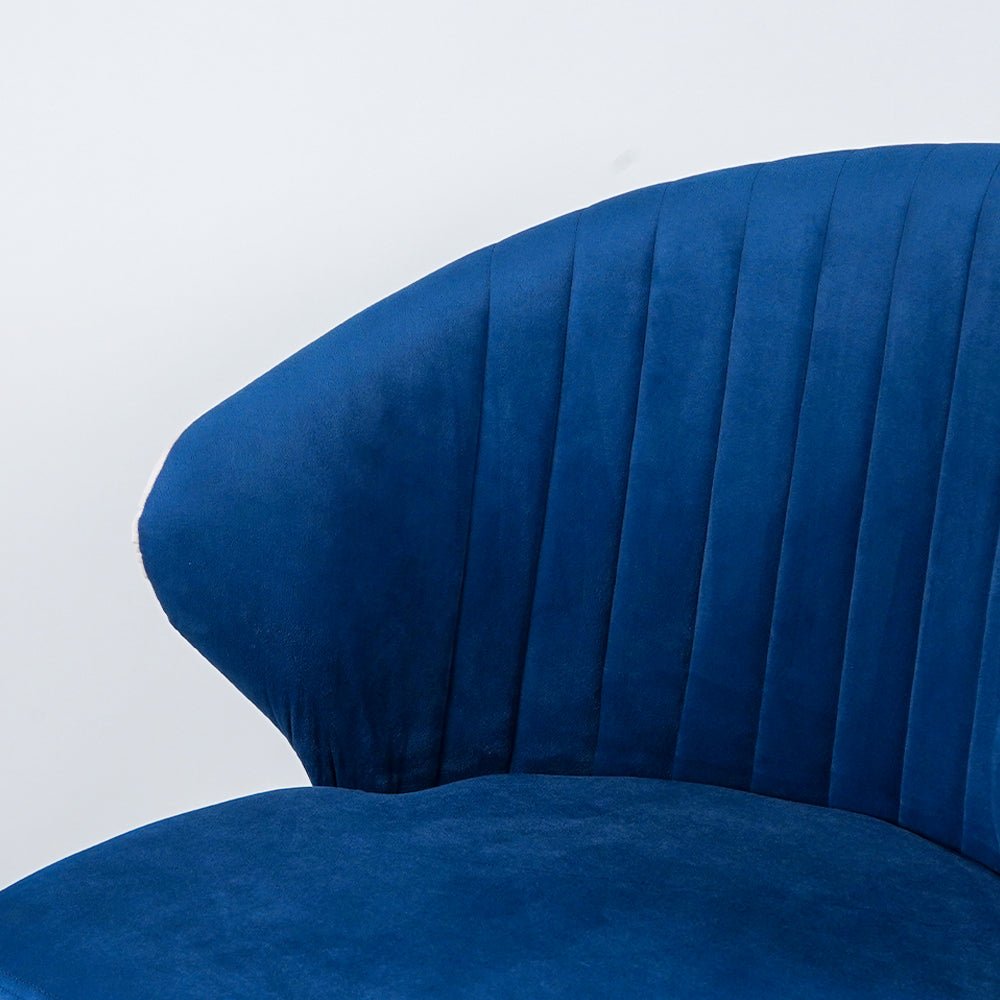 Dual - Colored Blue & Cream Plush Velvet Accent Chair - Decor Smart