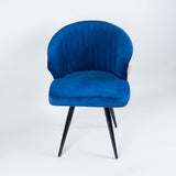 Dual - Colored Blue & Cream Plush Velvet Accent Chair - Decor Smart