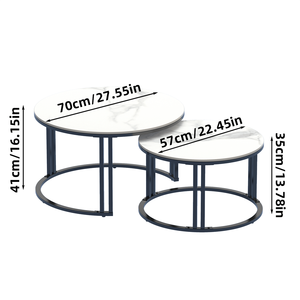 Duo Black Nesting Tables Set Of 2 - Decor Smart