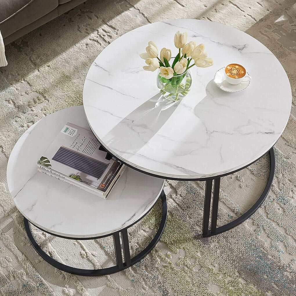 Duo Black Nesting Tables Set Of 2 - Decor Smart