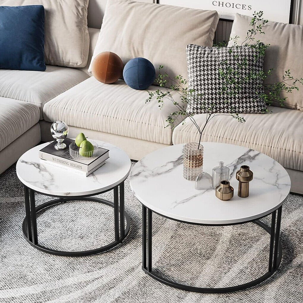 Duo Black Nesting Tables Set Of 2 - Decor Smart