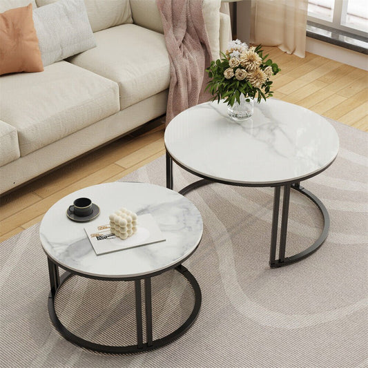 Duo Black Nesting Tables Set Of 2 - Decor Smart
