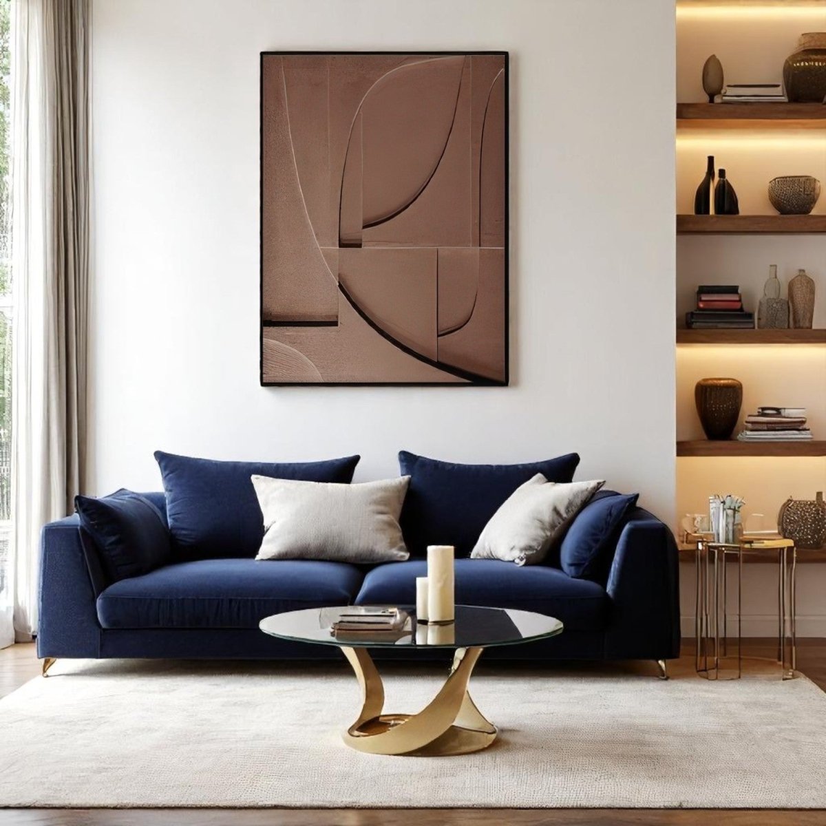 Earthform Geometry Textured Brown 3D Wall Art Home Decor