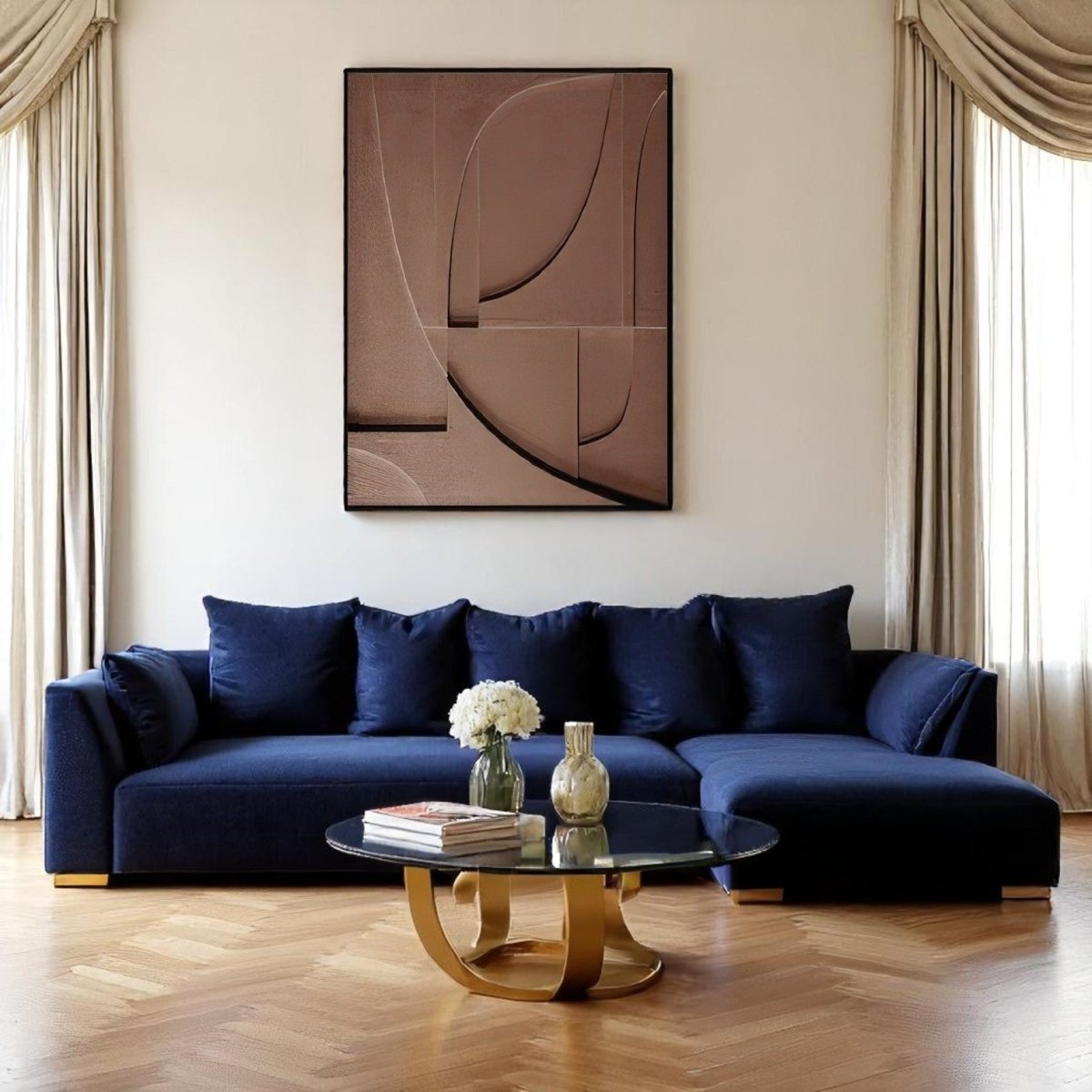 Earthform Geometry Textured Brown 3D Wall Art Home Decor