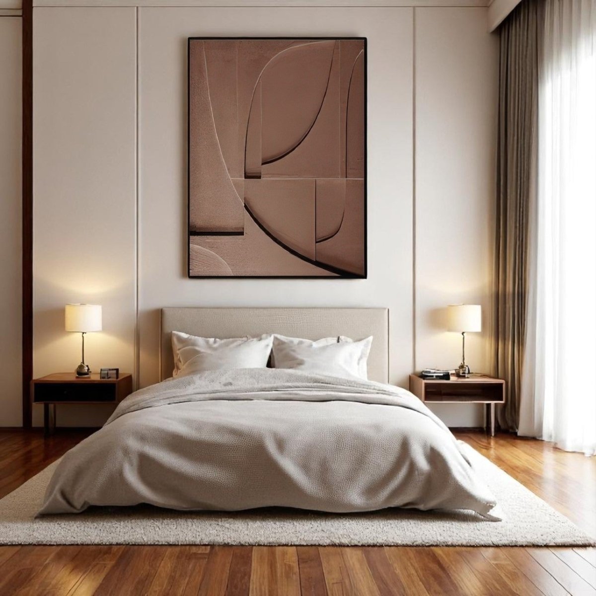 Earthform Geometry Textured Brown 3D Wall Art Home Decor