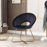 Edgy Shell Designer Shape Black Accent Chair - Decor Smart