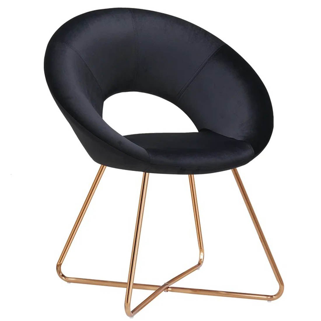Edgy Shell Designer Shape Black Accent Chair - Decor Smart