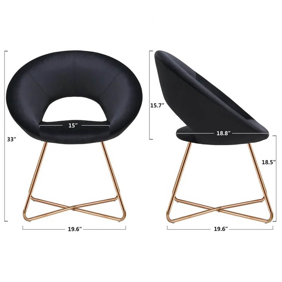 Edgy Shell Designer Shape Black Accent Chair - Decor Smart