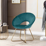 Edgy Shell Designer Shape Blue Accent Chair - Decor Smart