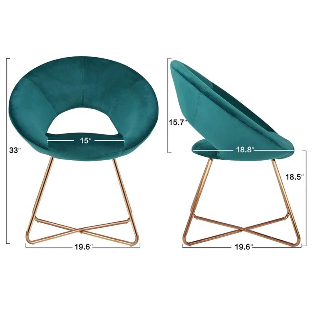 Edgy Shell Designer Shape Blue Accent Chair - Decor Smart