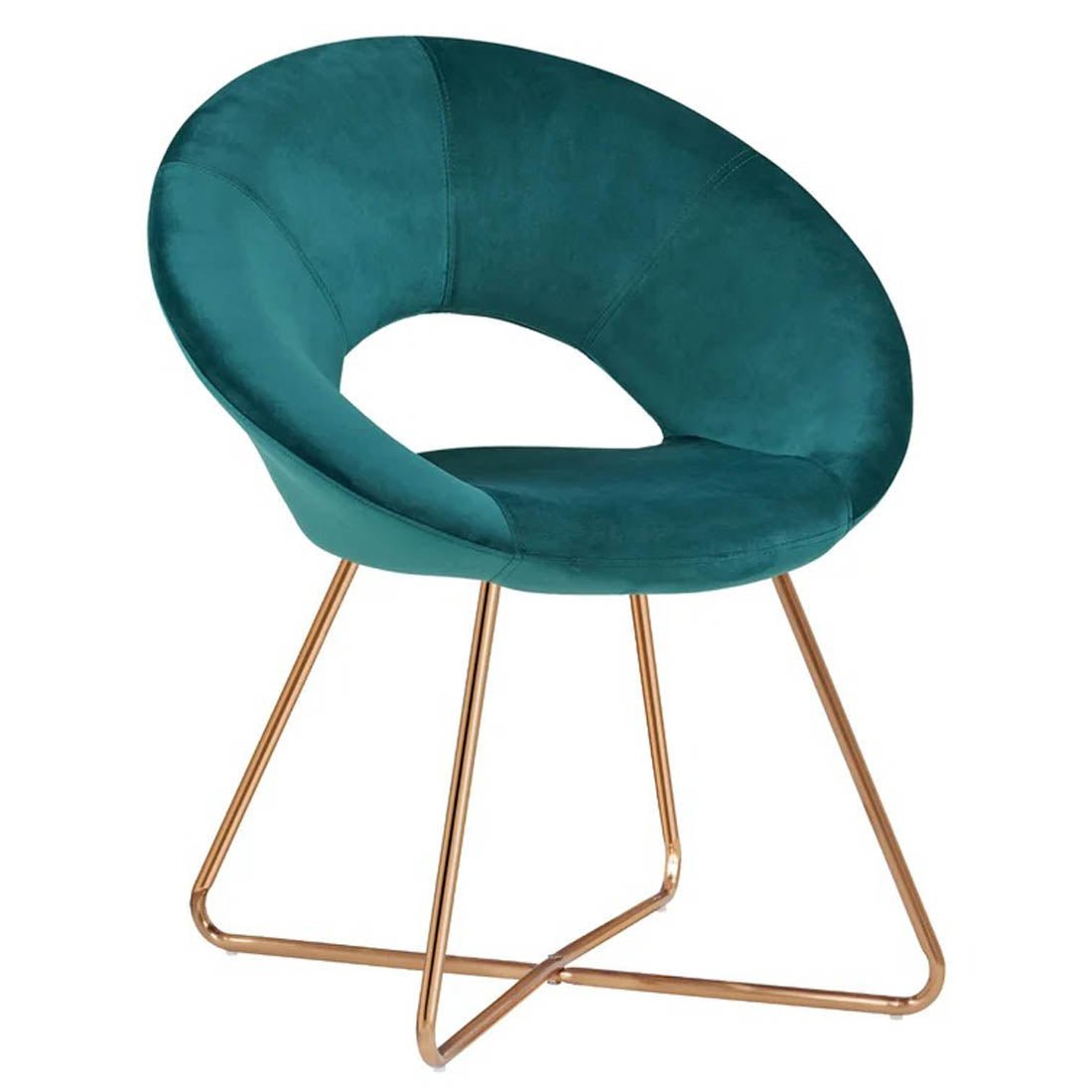 Edgy Shell Designer Shape Blue Accent Chair - Decor Smart
