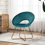 Edgy Shell Designer Shape Blue Accent Chair - Decor Smart