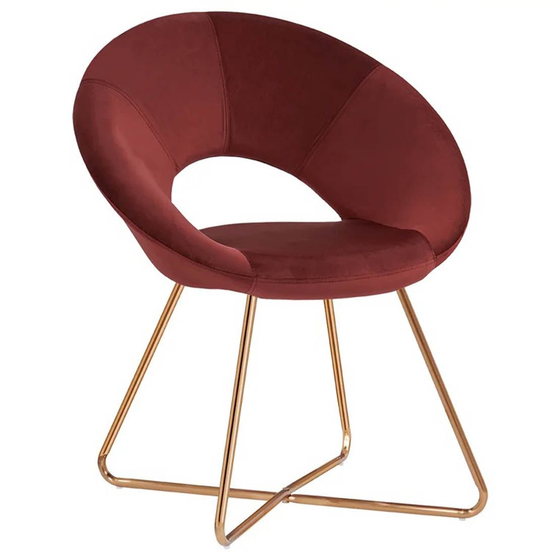 Edgy Shell Designer Shape Red Accent Chair - Decor Smart