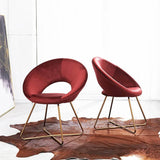 Edgy Shell Designer Shape Red Accent Chair - Decor Smart