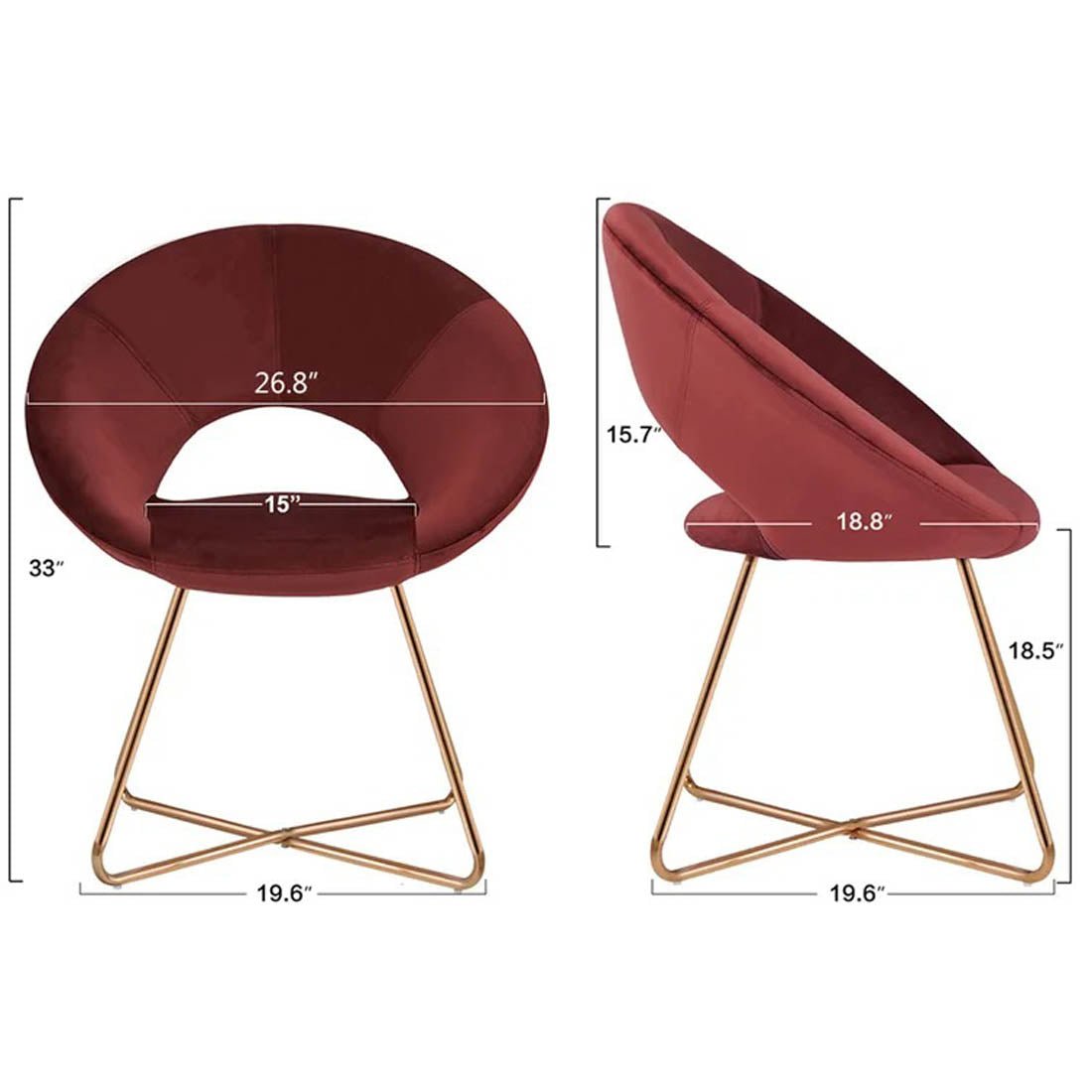 Edgy Shell Designer Shape Red Accent Chair - Decor Smart
