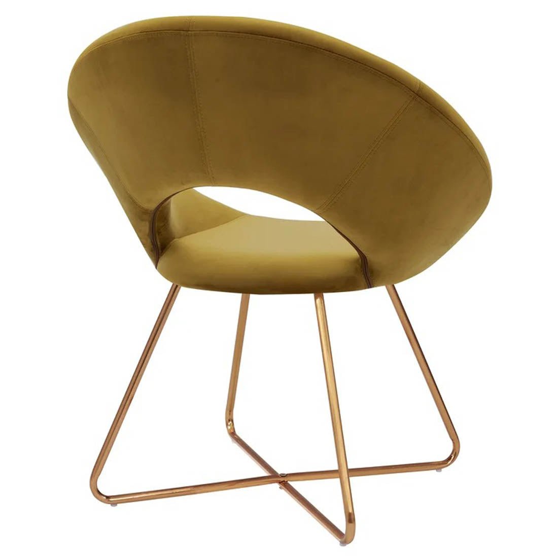 Edgy Shell Designer Shape Yellow Accent Chair - Decor Smart